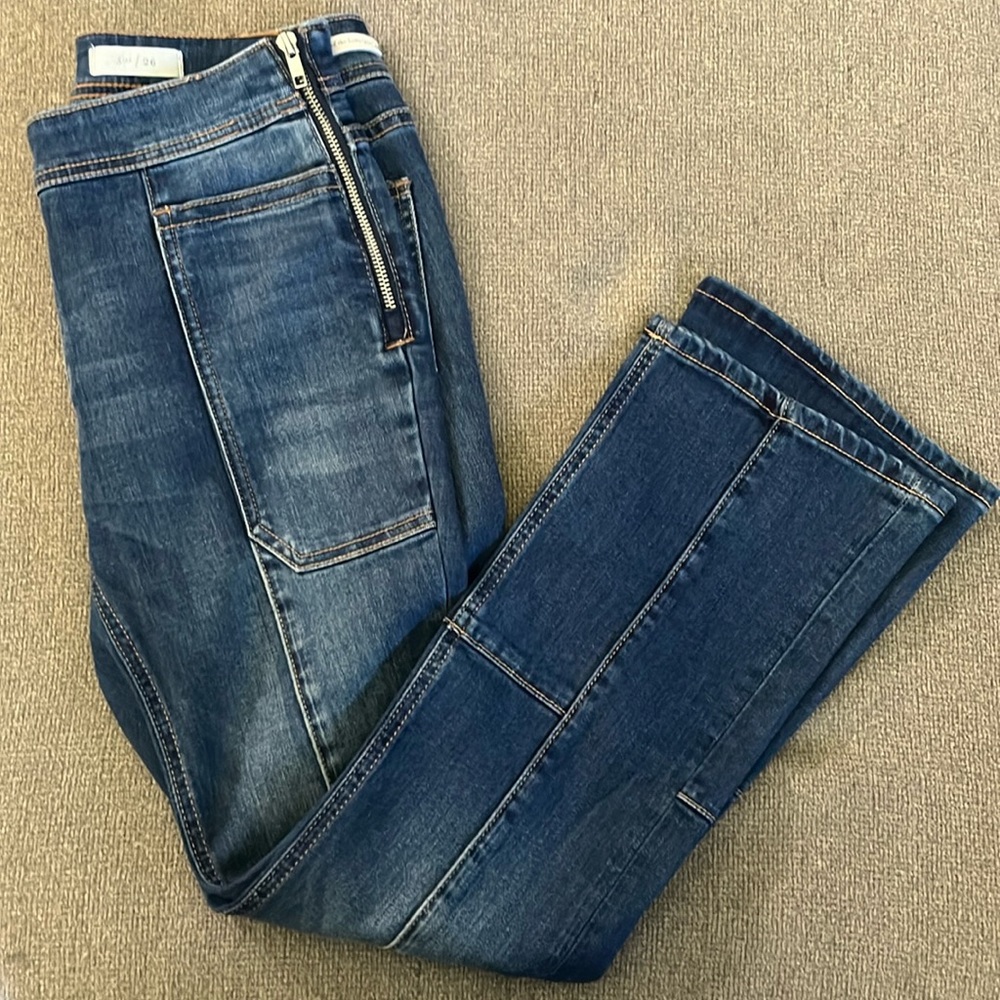 Pilcro and the Letterpress Cropped Side Zip Jeans